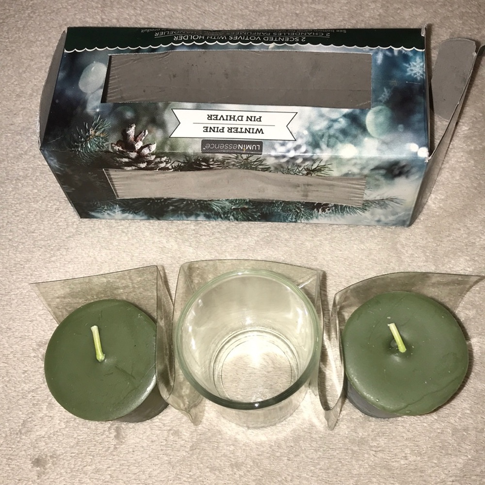 Luminess Winter Pine Green Votive Candle Set